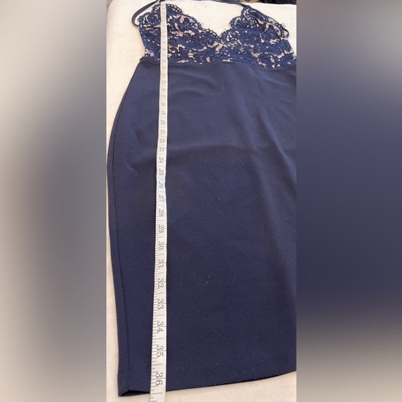 MISSGUIDED DRESS NAVY SIZE:14. BUST:15.5” WAIST:15” - Picture 7 of 13